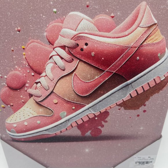 Design District Studio Pink Nike Dunk One Canvas Wall Art 14”x11” New - Picture 2 of 4